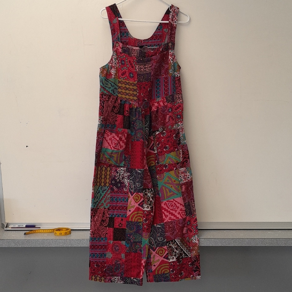 Vibrant Patchwork Sleeveless Jumpsuit